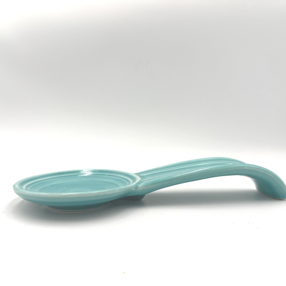 Fiesta Spoon Rest Turquoise Ceramic Kitchen Tool Teal Blue USA Made U58